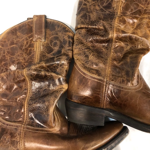 DOUBLE-H WOMENS WESTERN BOOT-VINTAGE BROWN LEATHER - Picture 4 of 8